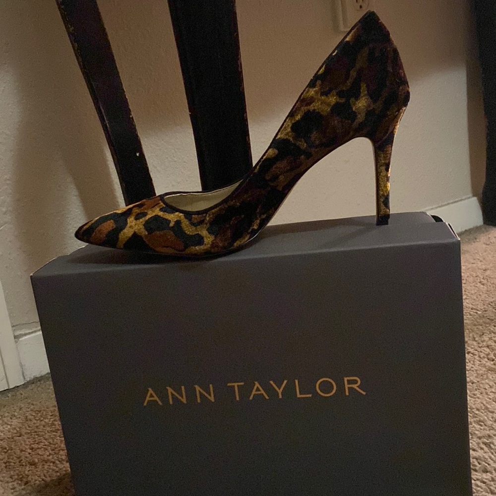 Ann Taylor Velvet leopard heel